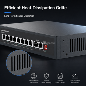 Switch PoE Gigabit 8 ports avec 2 ports Uplink Gigabit IEEE802.3 AF/AT, Switch PoE intelligent AI, extension VLAN 250m pour caméra IP CCTV - Product Image 3