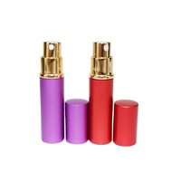 Flacon de parfum en verre à coque en aluminium, 5ml 10ml, multicolore, rond, avec pompe pulvérisatrice et diffuseur mat à vis, vente en gros à prix abordable