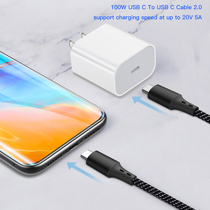 Pd Type-C TO Type-C สายชาร์จด่วน5A สาย USB C ไนลอนถักความหนาแน่นสูงสำหรับโทรศัพท์ Huawei Samsung - Product Image 4