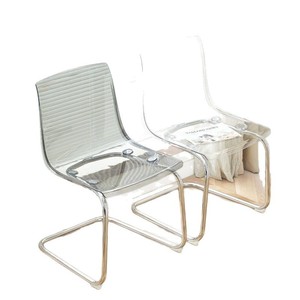 Transparent <b>Backrest</b> Chair Modern Minimalist Design For Dining Room Adult Use Plastic Chair With Metal Frame - Product Image 5