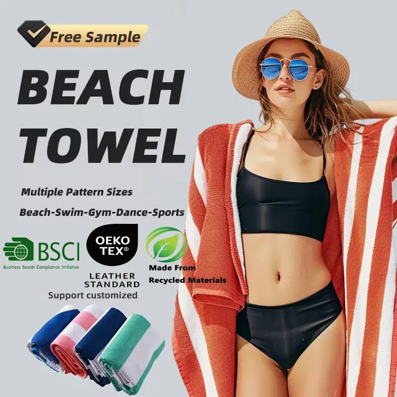 Toalhas de praia 100% algodão veludo desenho personalizado toalha de praia grande estampada reativa com logotipo jacquard grande