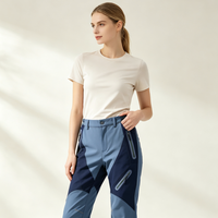 Pantalones de Esquí y Senderismo Impermeables de 10.000 mm, Tejido sin Flúor, Transpirable, Cortavientos, Costuras Totalmente Selladas, Forro Polar, Cierre de Cremallera