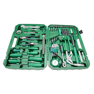 Fourniture d'usine : Ensemble d'outils de réparation mécanique de 96 pièces, boîte en plastique portable, comprenant clés mixtes, marteau, pinces et douilles à embouts - Product Image 3