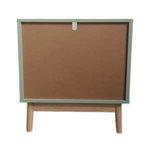 Table d'appoint design moderne pour salon, table de chevet en bois avec étagère de rangement ouverte, 1 tiroir, table de chambre à coucher, vert avocat - Product Image 6