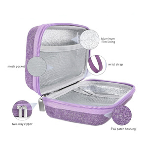 Sac <span class=keywords><strong>isotherme</strong></span> portable Badu Purple Fashion pour <span class=keywords><strong>insuline</strong></span>, étui de voyage en EVA, kit médical imperméable en polyester avec 2 blocs réfrigérants - Product Image 3