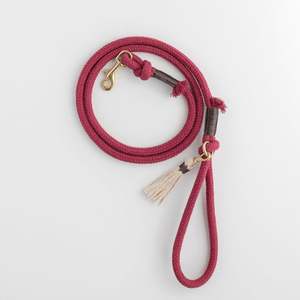 Correa para Perro de Cuerda de Algodón Orgánico Rojo Ciruela de Alta Calidad - Product Image 1