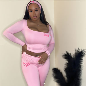 ชุดเซ็ตผู้หญิงคอลเลคชั่นฤดูใบไม้ร่วงปี 2026 เสื้อคอเหลี่ยมแขนยาว กางเกงขาบาน ชุดลำลอง ชุดเซ็ต 2 ชิ้น - Product Image 6