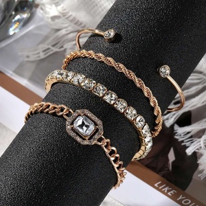 Bracelets ajustables en acier inoxydable 316L plaqué or vintage, sertis de zircons taille brillant, polis miroir, bijoux pour femme – Vente chaude - Product Image 3