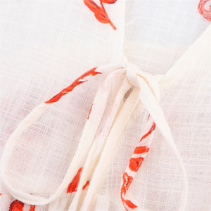 SHENZHU Nouvelle collection été 2025 – Robe courte ample à manches longues pour femme, imprimé floral rétro, col en <span class=keywords><strong>V</strong></span>, style <span class=keywords><strong>Su</strong></span> Sui, 5029104 - Product Image 4