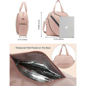 Sac à bandoulière de tennis en nylon imperméable sur mesure pour femmes, grand format, avec poche anti-vol en néoprène pour raquette de paddle et de badminton pour le sport - Product Image 2