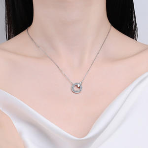 Collar de Plata de Ley 925 para mujer, nueva cadena de clavícula con nicho de moissanita, stock de fábrica, venta al por mayor - Product Image 2
