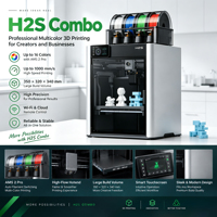 Imprimante 3D CoreXY haute vitesse multi-couleurs AMS, édition mondiale débloquée, combo Bamboo H2S, FDM, impression à distance WiFi, vente en gros