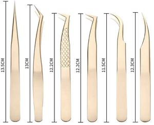 Dragon Pince à cils professionnelle en acier inoxydable à 90 degrés avec pointe arrondie Logo personnalisé pour extensions de cils - Product Image 1