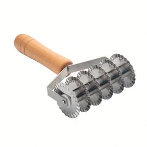 Couteau à pâte en acier inoxydable durable personnalisé, antidérapant, pour la pâtisserie, avec rouleau à nouilles en treillis - Product Image 1