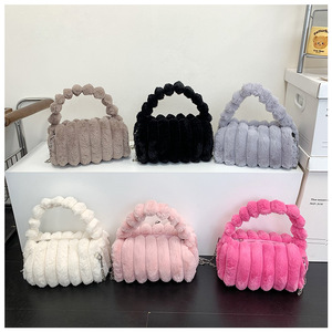 Nouveau sac en peluche pour femme, sac à main texturé automne/hiver, sac bandoulière simple - Product Image 1