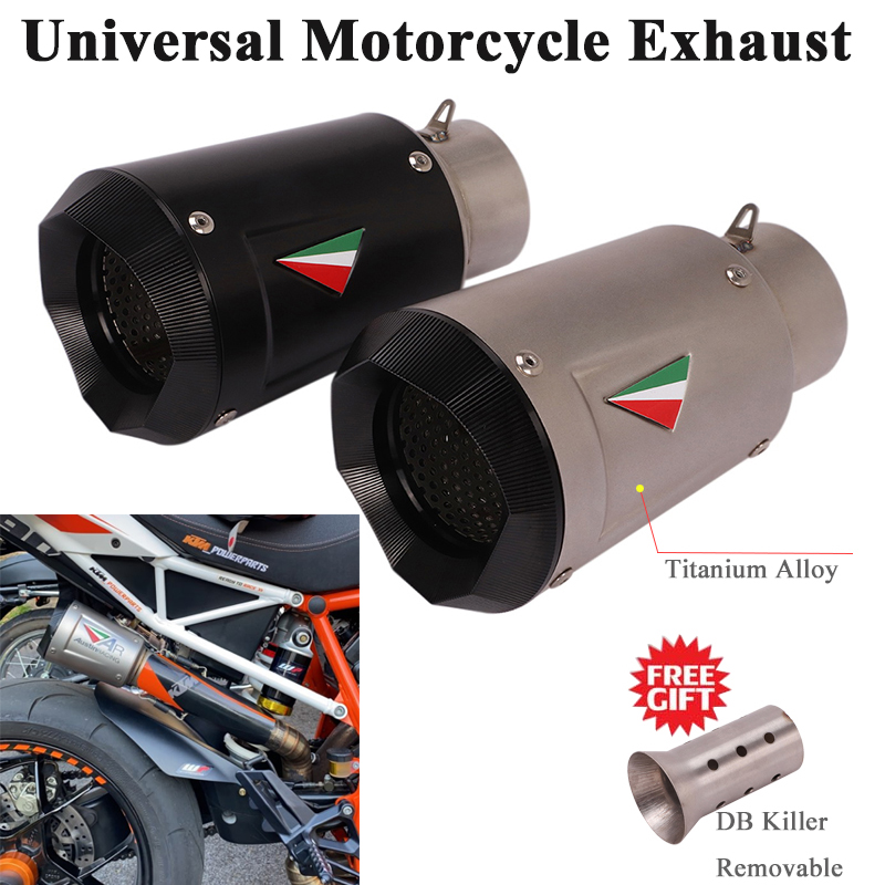 Универсальный глушитель выхлопных газов 60 мм для S1000RR CBR1000RR R6 Z900 MT09 DUKE 1290
