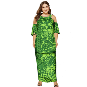 Conjunto Puletasi <span class=keywords><strong>de</strong></span> Samoa Nuevo, Diseño Tribal Polinesio Personalizado, Conjunto <span class=keywords><strong>de</strong></span> 2 Piezas para <span class=keywords><strong>Mujer</strong></span>, Vestidos Isleños, Spandex/Poliéster - Product Image 6