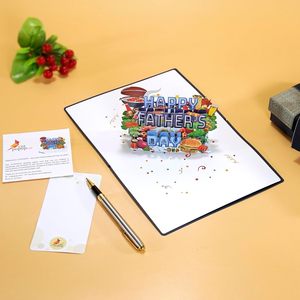 3D Pop-Up 4 Color Father's Day Greeting Card Paper Die Cut Rectangle <b>Matte</b> <b>Varnish</b> Greetings - Product Image 4
