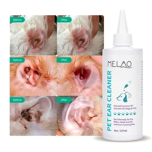 Private label OBM/MELAO Antifunga cleaning pet dog and cat Otic ear liquid soulution Cleanser