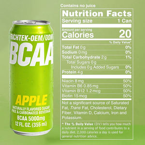 Marque privée 2:1:1 <span class=keywords><strong>BCAA</strong></span> Boisson énergisante gazéifiée Supplément en vitamine B6 B1 hypocalorique <span class=keywords><strong>sans</strong></span> <span class=keywords><strong>sucre</strong></span> pour la nutrition sportive - Product Image 2