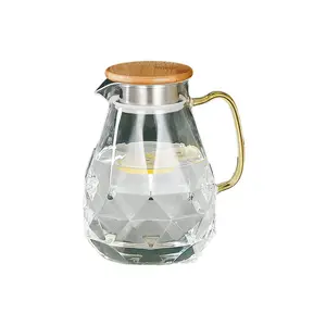 Rombos-Jarra de agua de vidrio de borosilicato con mango, Diamante de gran capacidad
