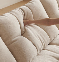 Canapé modulaire une place de luxe léger, style bourgeon de fleur, en tissu chenille, assise profonde, design moderne et luxueux pour salon.
