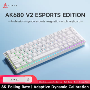 คีย์บอร์ดเกมมิ่ง Ajazz AK680 <span class=keywords><strong>V2</strong></span> สวิตช์แม่เหล็กแบบมีสาย RT0.01MM 8Khz 0.125ms ความหน่วงต่ำ รับประกัน 12 เดือน - Product Image 3