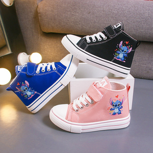 Nuovi Arrivi Primavera e Autunno: Scarpe per Bambini con Caviglia Alta, Motivi Cartoon Carini, Casual, Antiscivolo, in Tela Piatta - Product Image 1