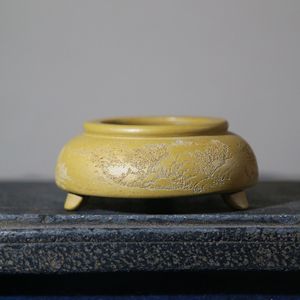 Quemador de Incienso de Arcilla Morada Estilo Chino, Trípode, Miniatura, Decorativo, Zen - Product Image 1
