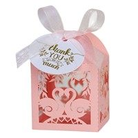 Perlenpapier Lasergeschnittene Hohldesign-Süßigkeitenbox Außenhandels-Dankeskarte Valentinstag-Party Herzförmig