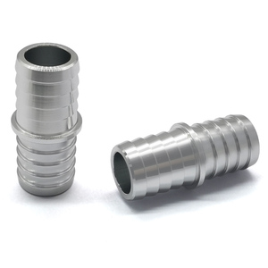 Raccord de tuyau double barbelé en aluminium usiné de 3/4 po avec bride de blocage central, adaptateur de port de vapeur de liquide de refroidissement pour radiateur, pour échange de moteur LS Gen3 Gen4 - Product Image 3