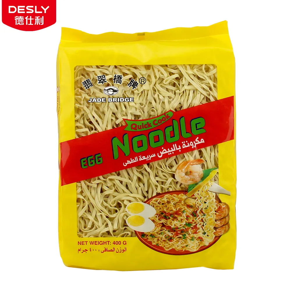 Udon Ramen-fideos de Cocina Rápida, puente de Jade de 400g, fideos de huevo chinos para supermercado