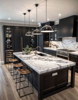 Meubles de cuisine modernes de luxe de style chinois à prix avantageux, ensembles de meubles de cuisine intelligents en bois massif et mélamine