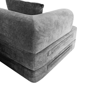 Juego de sofá cama seccional al vacío de espuma de alta densidad para el hogar, muebles de diseño moderno, tela de terciopelo, franela, compresión, madera Modular - Product Image 6