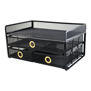 Organizzatore da <span class=keywords><strong>Scrivania</strong></span> in Rete Metallica Nera <span class=keywords><strong>per</strong></span> Ufficio e Casa, <span class=keywords><strong>Portadocumenti</strong></span> e Portapenne - Product Image 6