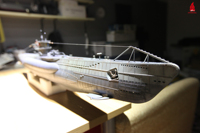 ARKMODEL Submarino a Control Remoto Tipo VIIC Alemán, Escala 1:48, Kit de Plástico para Modelismo, Versión con Radio Control y Estática