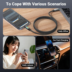 HYTO 240W Nylon USB Tipo C a C Cable de carga súper rápido para <span class=keywords><strong>Samsung</strong></span> Xiaomi Huawei Pantalla digital LED USB C Cargador Cable de datos - Product Image 4