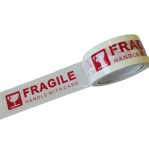 Cinta Frágil de 48 mm de Ancho con Fondo Blanco y Etiqueta de Manipulación con Cuidado para Sellado de Embalajes de Envío Exprés - Product Image 1
