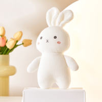 Nouvel arrivage de jouets en peluche doux brodé en coton tricoté mignon petit Animal lapin éléphant wapiti panda cochon confort