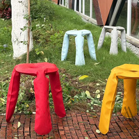 Tabouret ballon 3D de luxe, finition chromée haut de gamme, siège en métal, mobilier de réception moderne et minimaliste pour boutique, bureau d'hôtel