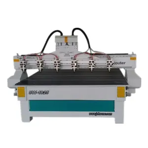 Máy Bộ định tuyến CNC nhiều đầu với Bộ định tuyến gỗ Hệ thống quay làm việc cùng nhau