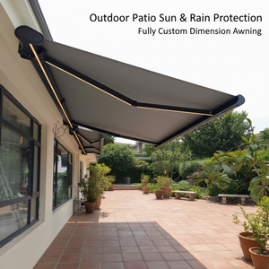 Toldo eléctrico para exteriores, toldo <span class=keywords><strong>de</strong></span> casete motorizado, toldo retráctil para patio <span class=keywords><strong>con</strong></span> <span class=keywords><strong>sensor</strong></span> <span class=keywords><strong>de</strong></span> <span class=keywords><strong>viento</strong></span> - Product Image 2
