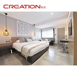 Meubles de suite d'hôtel de luxe, lit capitonné king size avec tables de chevet assorties pour les chambres d'hôtel - Product Image 3