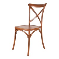 Chaise de salle à manger empilable à dossier croisé en résine PP pour la location événementielle et le mobilier de mariage