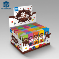 Présentoir de comptoir en carton portable pour magasin de produits alimentaires, présentoir personnalisé en carton, table pop-up, comptoir de magasin de détail, boîte de présentation de chocolat