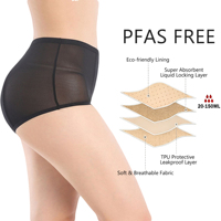Culottes menstruelles en coton biologique Shanhao OEM, taille haute, flux abondant, anti-fuite, réutilisables, sous-vêtements de performance pour les règles