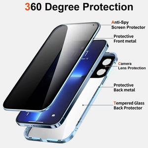 เคสโทรศัพท์กันกระแทกแบบโลหะพร้อมฟิล์มกระจกสองชั้นป้องกันการสอดแนม 360 องศา สำหรับ <span class=keywords><strong>iPhone</strong></span> 17 16 15 <span class=keywords><strong>14</strong></span> 13 <span class=keywords><strong>Pro</strong></span> <span class=keywords><strong>Max</strong></span> พร้อมฟิล์มกันรอยแบบป้องกัน<span class=keywords><strong>ค</strong></span>วามเป็นส่วนตัว - Product Image 3