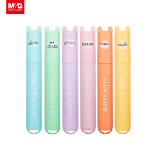 Marcadores Fluorescentes Perfumados M&G Serie So Many Cats, Mini, Rosa, Amarillo, Azul, Morado, Verde, Naranja, 6 Colores - Product Image 6