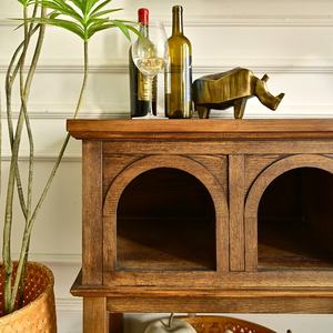 Console de rangement INNOVA Home de style américain avec étagère cintrée en bois antique pour salon, entrée, hôtel, appartement, décoration - Product Image 4