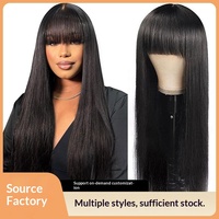 Wig Rambut Asli Panjang Gaya Eropa Amerika Laris Manis untuk Wanita Kulit Hitam, Dapat Diwarnai dan Dipermanen, Grosir, Stok Banyak